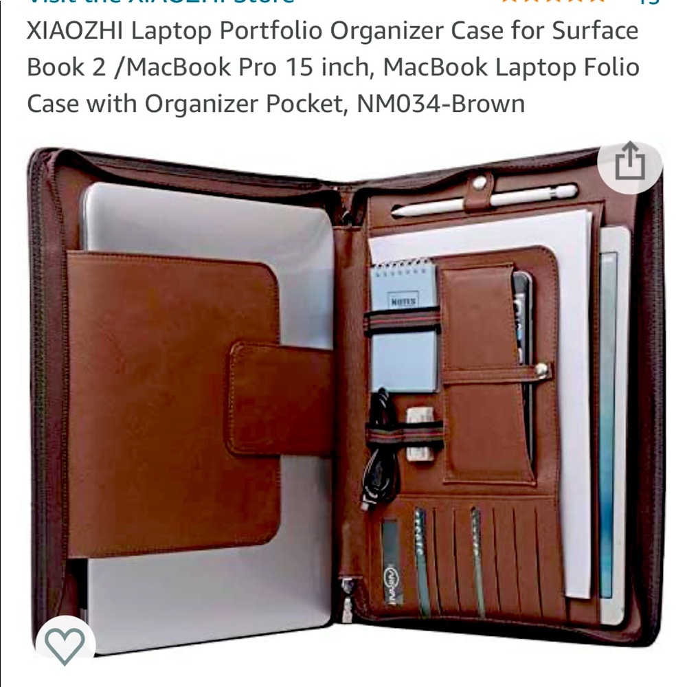 Leather laptop organizer